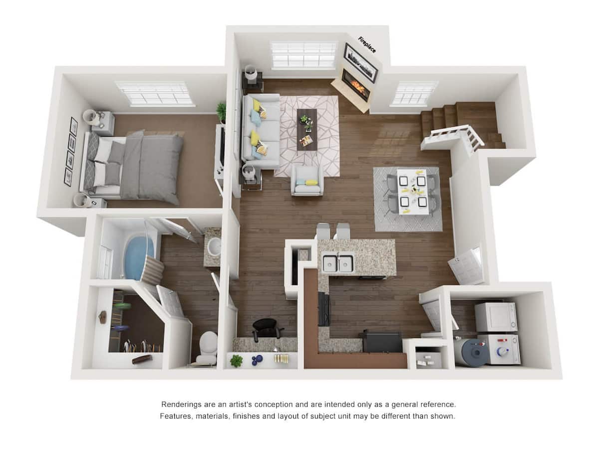 Floorplan diagram for  1 BED 1 BATH A, showing 1 bedroom